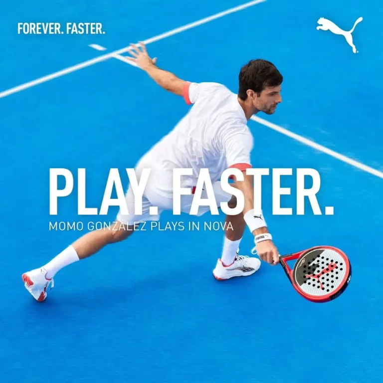 Momo Gonzalez och hans padelracket från Puma.
